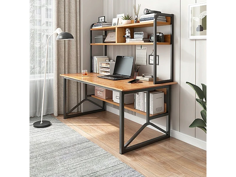 Biurko komputerowe ciemny buk pod laptop loft gamingowe nowoczesne 120 cm