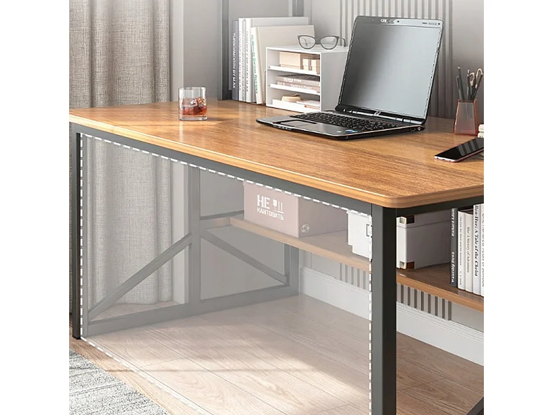 Biurko komputerowe ciemny buk pod laptop loft gamingowe nowoczesne 120 cm