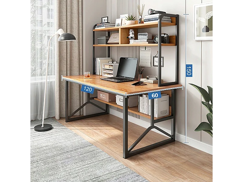 Biurko komputerowe ciemny buk pod laptop loft gamingowe nowoczesne 120 cm