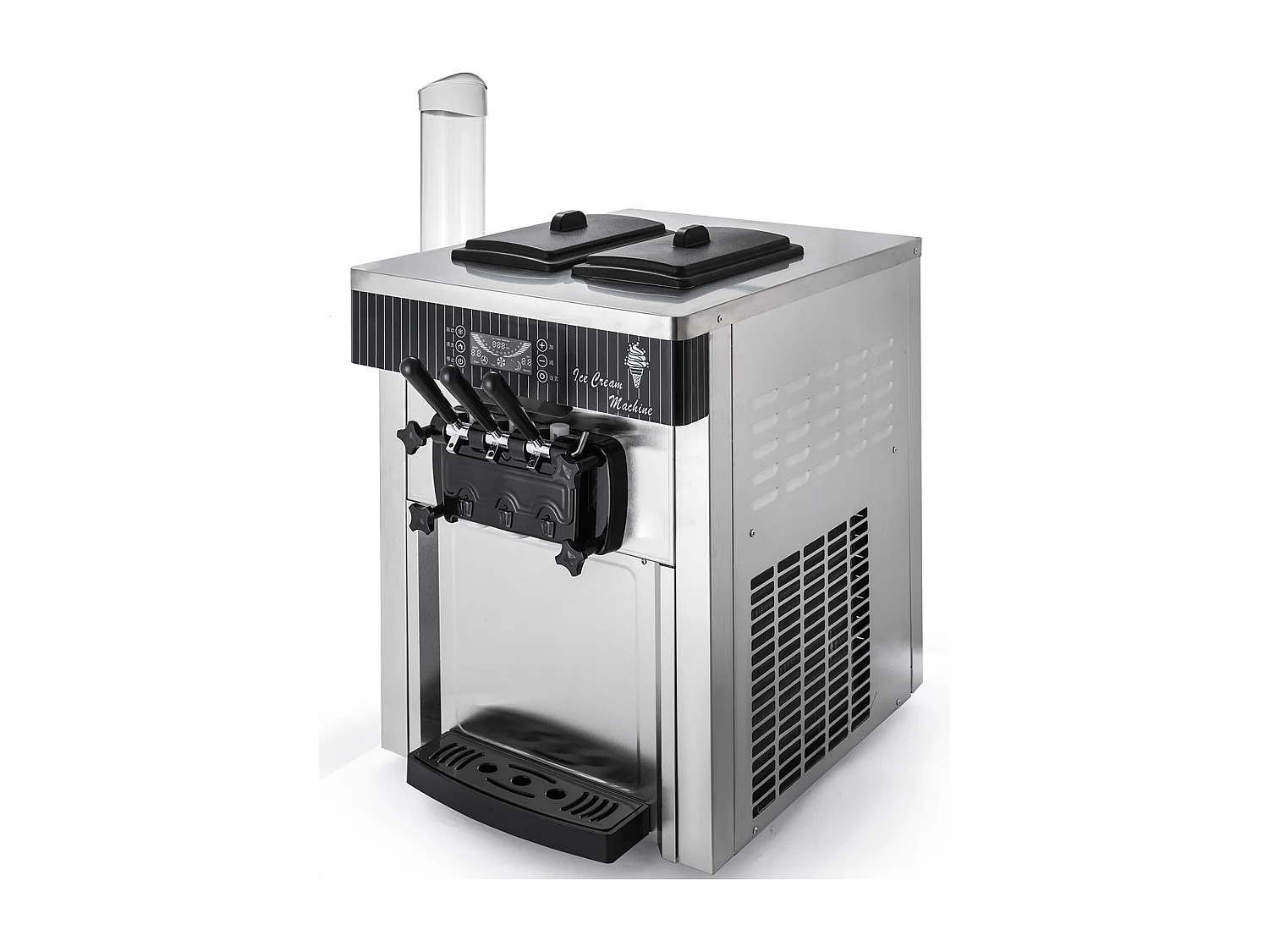 Zachte Ijsmachine SucceBuy, Commerciële Toestel voor Theke 2200 W 2 + 1 Smaken, voor Restaurants, Bars, Cafés, Bakkerijen