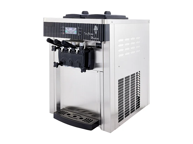 Zachte Ijsmachine SucceBuy, Commerciële Toestel voor Theke 2200 W 2 + 1 Smaken, voor Restaurants, Bars, Cafés, Bakkerijen
