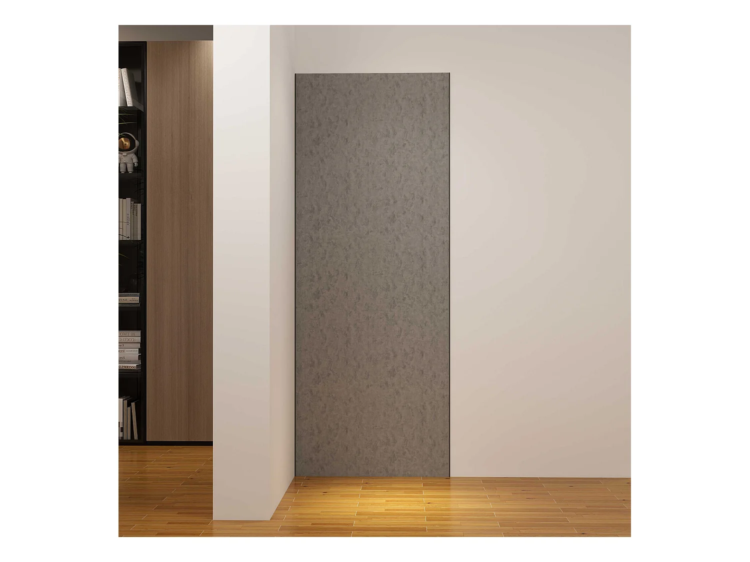 Panneau mural de douche Gris 90 x 210 cm mural aluminium avec 1 profile - Étanche, durable et facile à nettoyer
