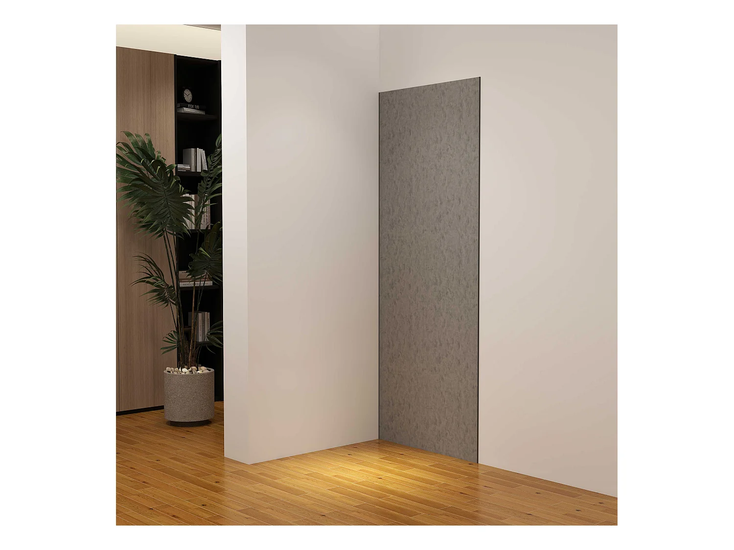 Panneau mural de douche Gris 90 x 210 cm mural aluminium avec 1 profile - Étanche, durable et facile à nettoyer