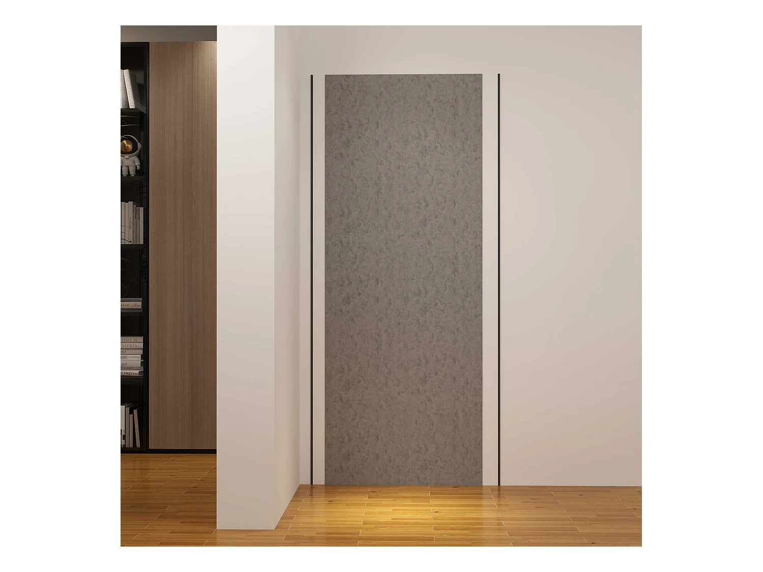 Panneau mural de douche Gris 90 x 210 cm mural aluminium avec 1 profile - Étanche, durable et facile à nettoyer