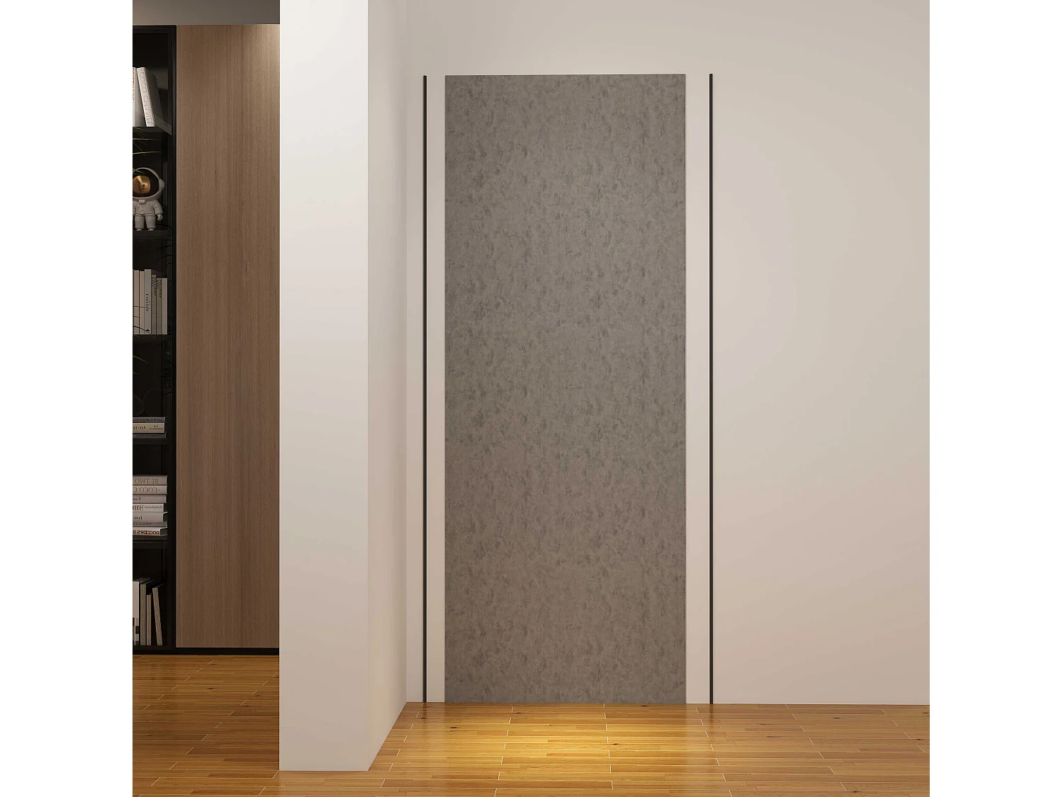 Panneau mural de douche Gris 90 x 210 cm mural aluminium avec 1 profile - Étanche, durable et facile à nettoyer