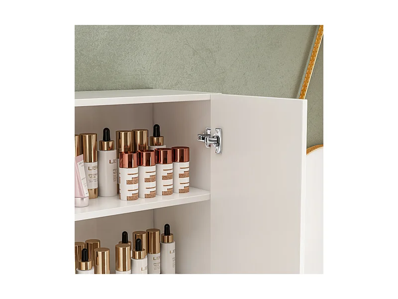 Mobile da bagno moderno a parete bianco a 2 ante e 3 ripiani 80 cm