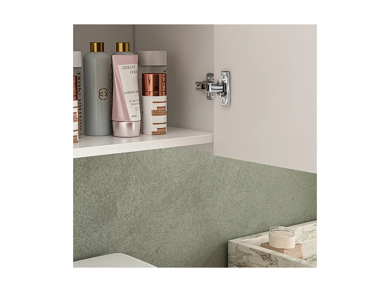 Mobile da bagno moderno a parete bianco a 2 ante e 3 ripiani 80 cm