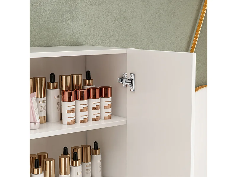 Mueble baño moderno 2 puertas blanco 3 estantes 80 cm