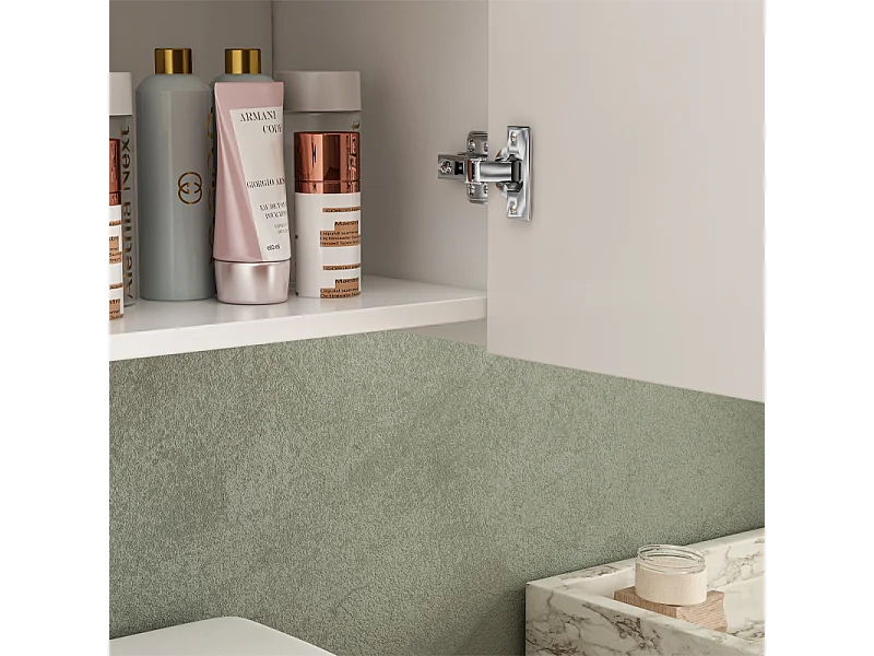 Mueble baño moderno 2 puertas blanco 3 estantes 80 cm