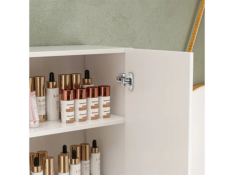 Mobile da bagno moderno a parete bianco a 2 ante e 3 ripiani 80 cm