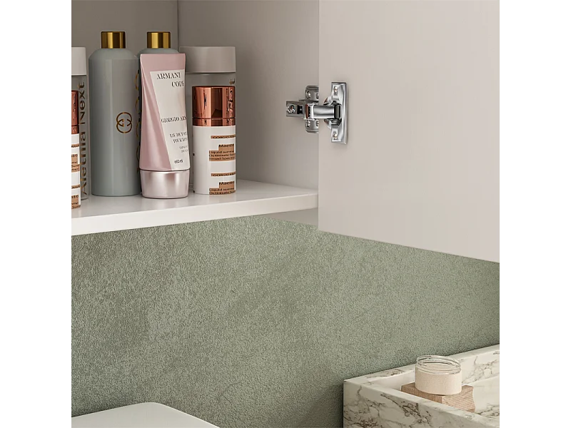 Mobile da bagno moderno a parete bianco a 2 ante e 3 ripiani 80 cm