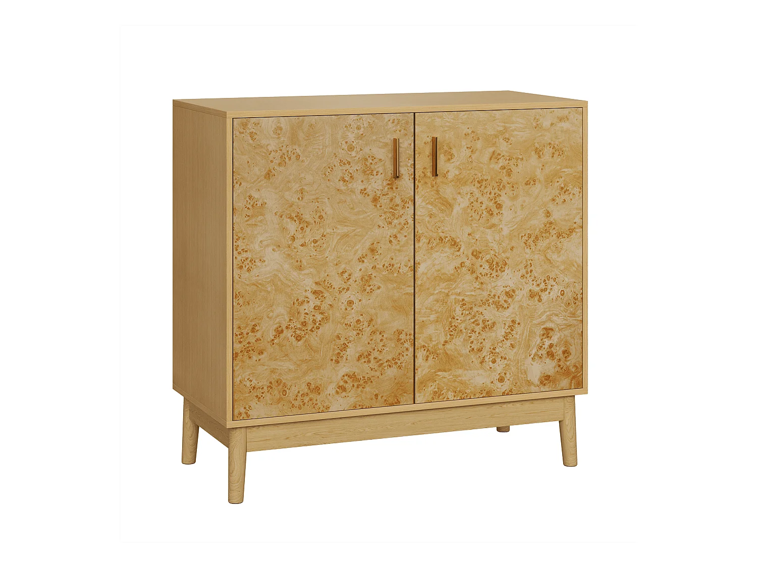 Gelbes Sideboard - Sideboard mit 2 Türen und verstellbaren Einlegeböden - für wohnzimmer und flur