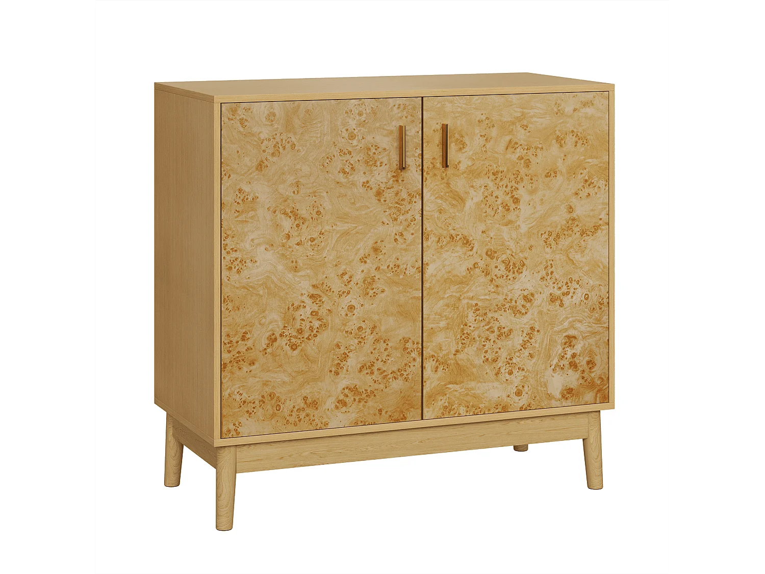 Geel dressoir - Dressoir met 2 deuren en verstelbare planken - voor woonkamer en hal