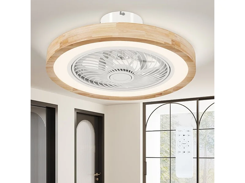 Ventilatore da soffitto naturale - Ventilatore da soffitto con luce LED e 6 velocità - per camera da letto