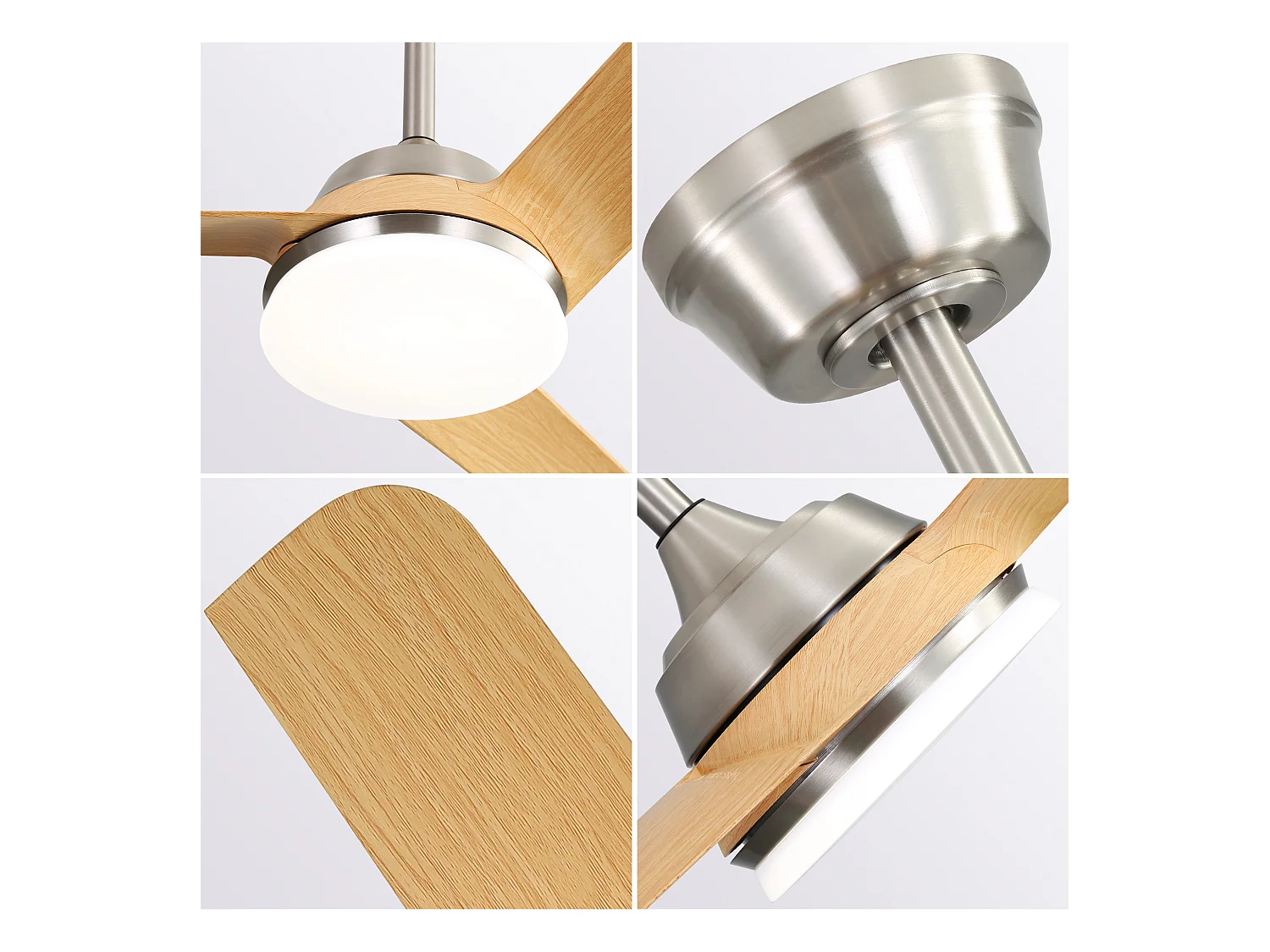 52 Zoll Deckenventilator - Mit LED-Beleuchtung und Fernbedienung - 3 ABS-flügel - für das wohnzimmer