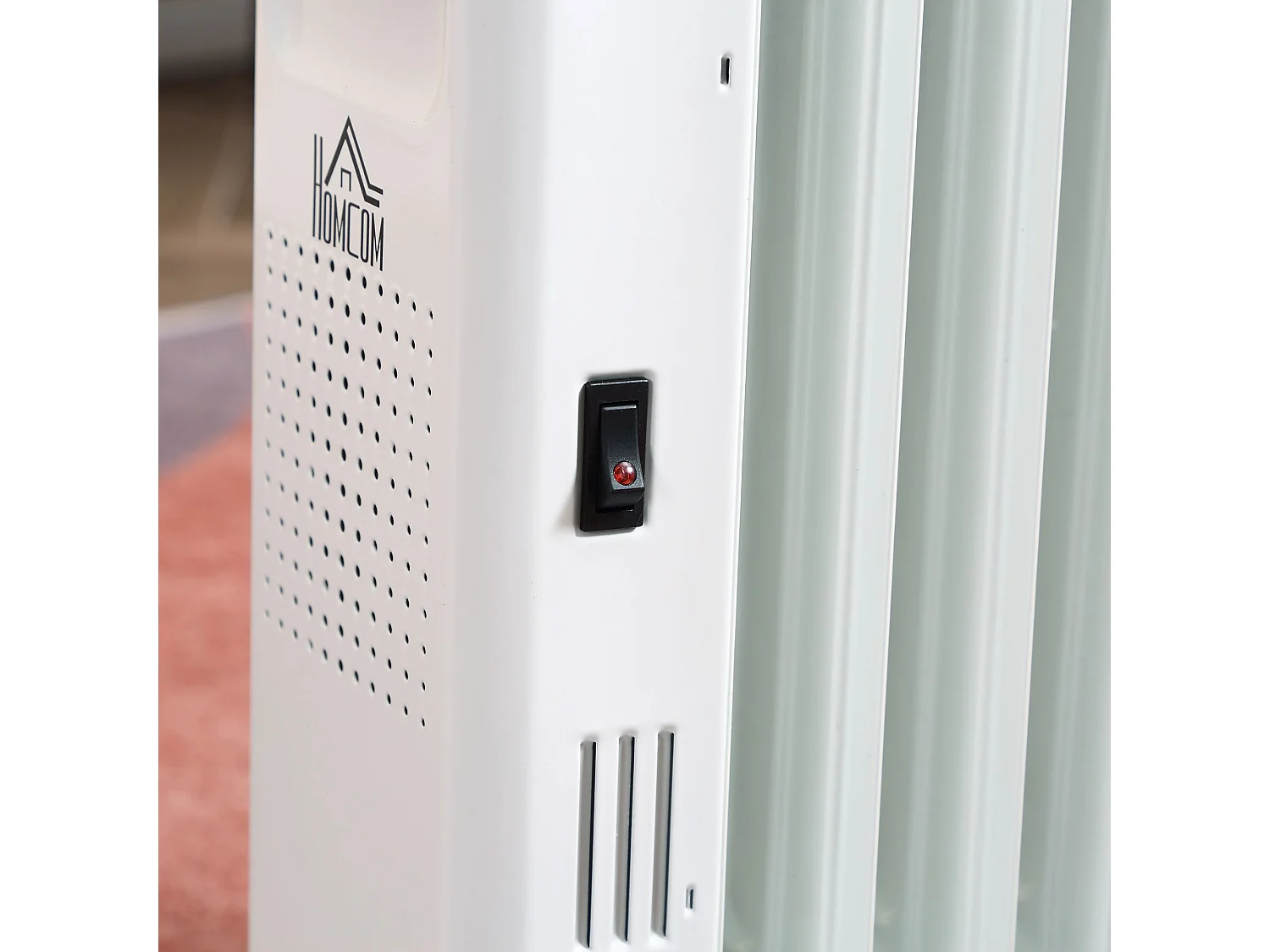 Radiateur blanc - Radiateur avec 3 niveaux de chauffage et rouleau - pour salon et chambre