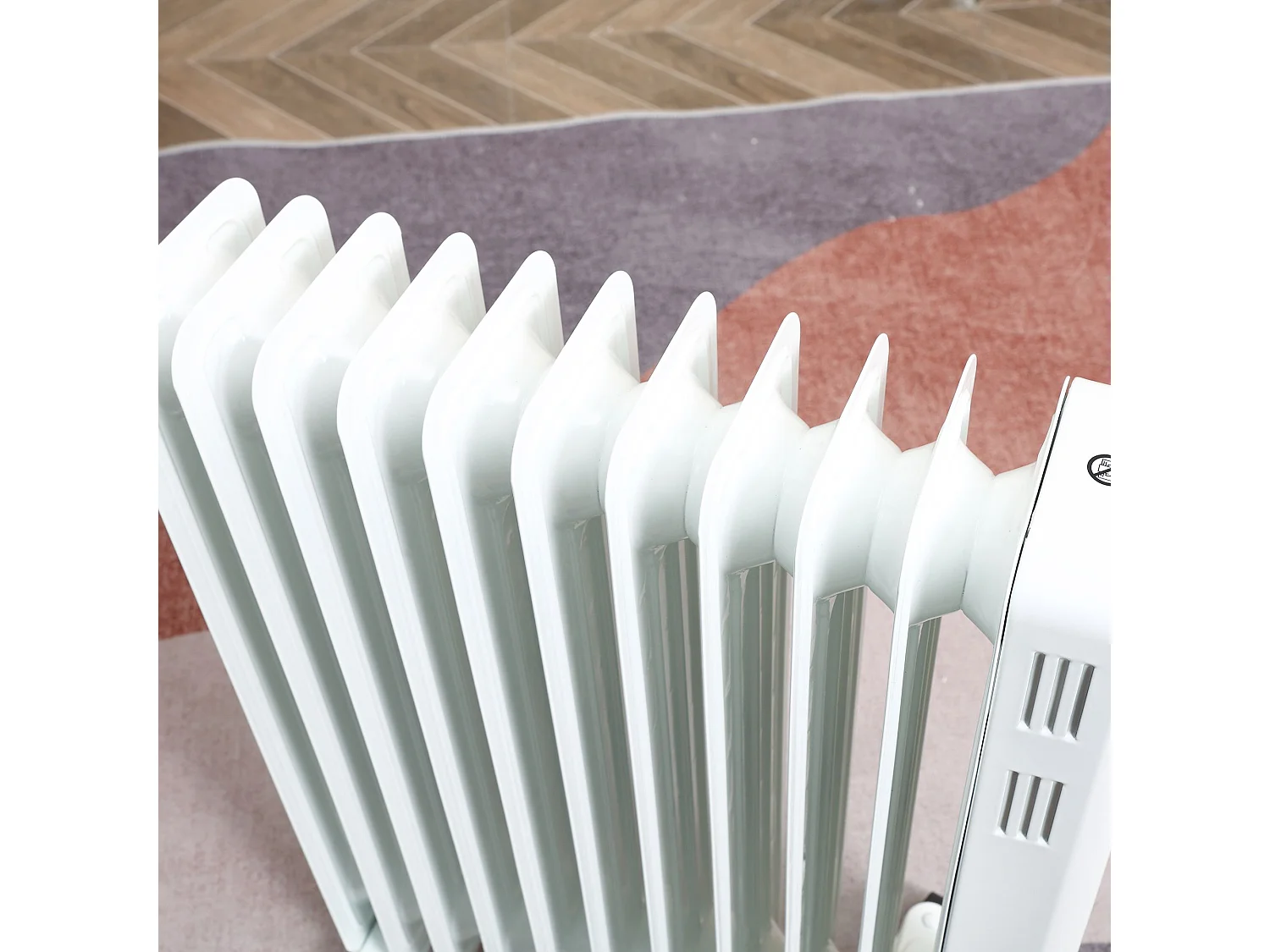 Radiateur blanc - Radiateur avec 3 niveaux de chauffage et rouleau - pour salon et chambre