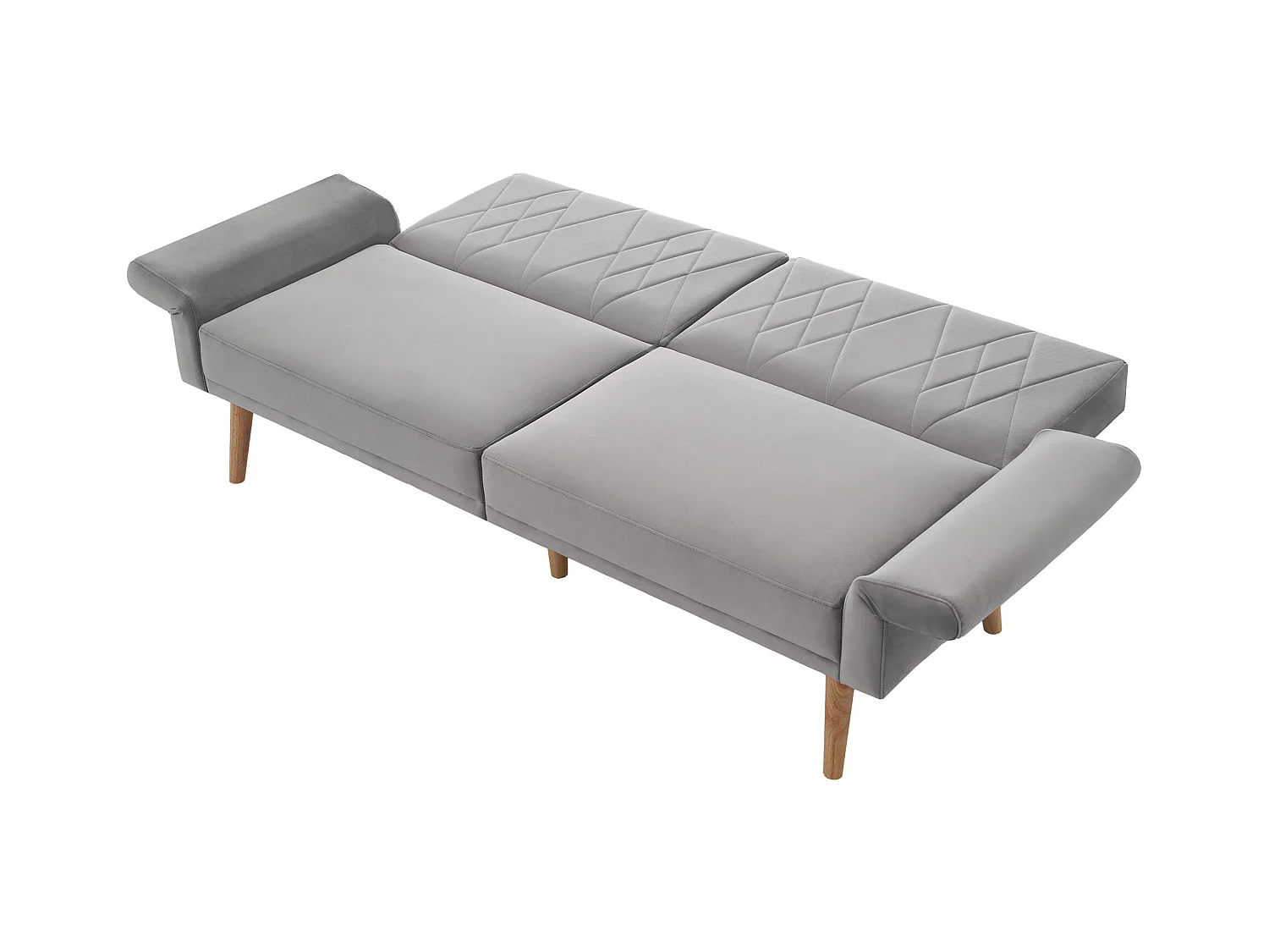 Canapé relaxation gris - Canapé avec pieds et accoudoirs en bois - convient au salon et à la chambre