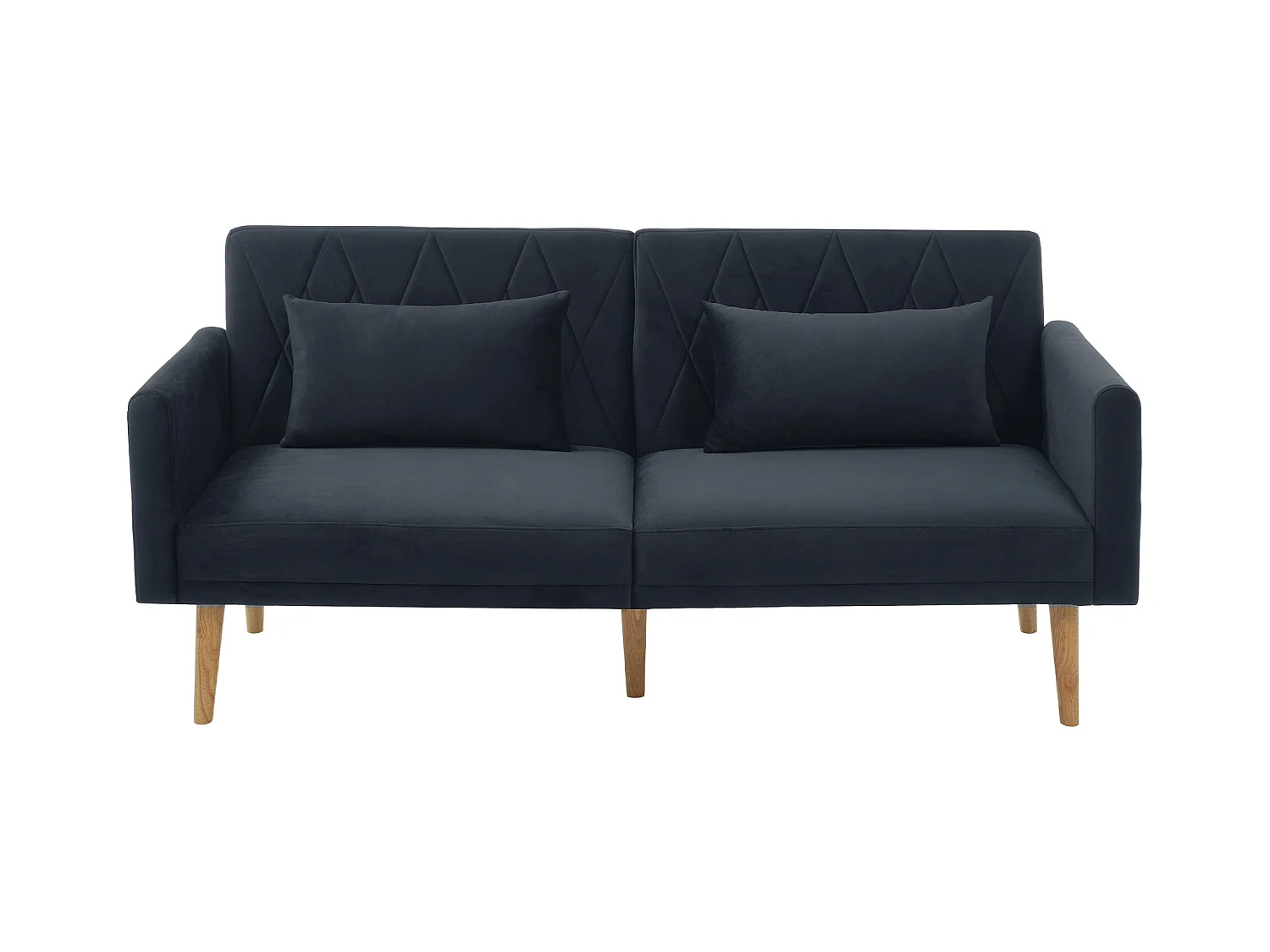 Canape 2 places gris foncé - Canapé avec pieds et accoudoirs en bois - convient au salon et à la chambre