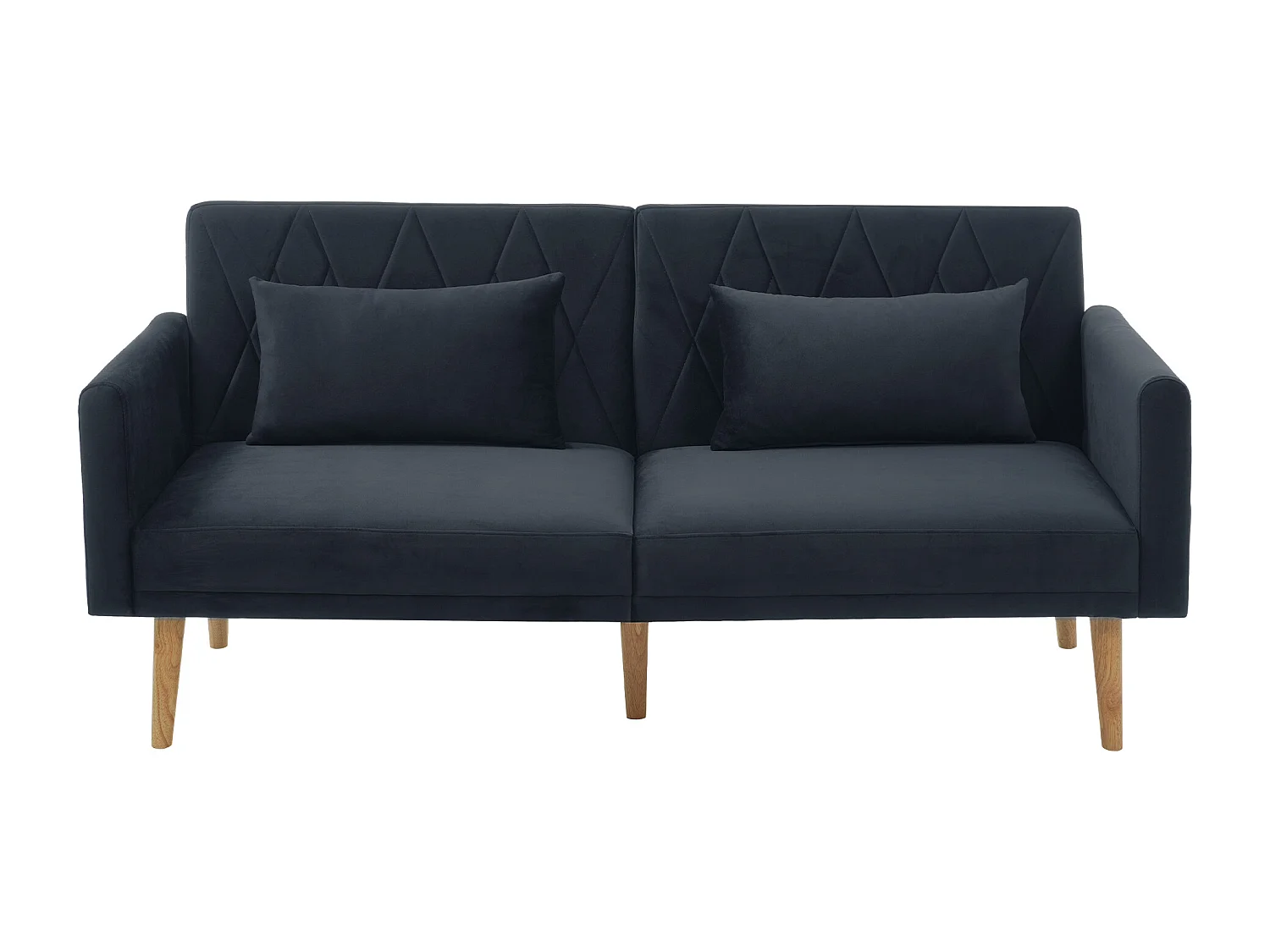 Sofá Cinza Escuro de 2 Lugares - Sofá com Pernas e Braços em Madeira - Adequado para Sala de Estar e Quarto