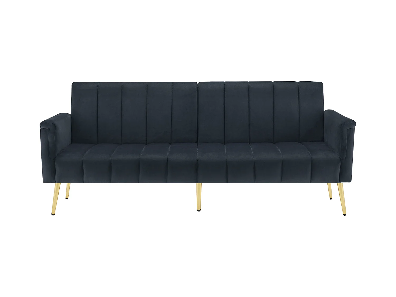 Canape 2 places noir foncé - Canapé avec pieds et accoudoirs en métal - pour salon et chambre