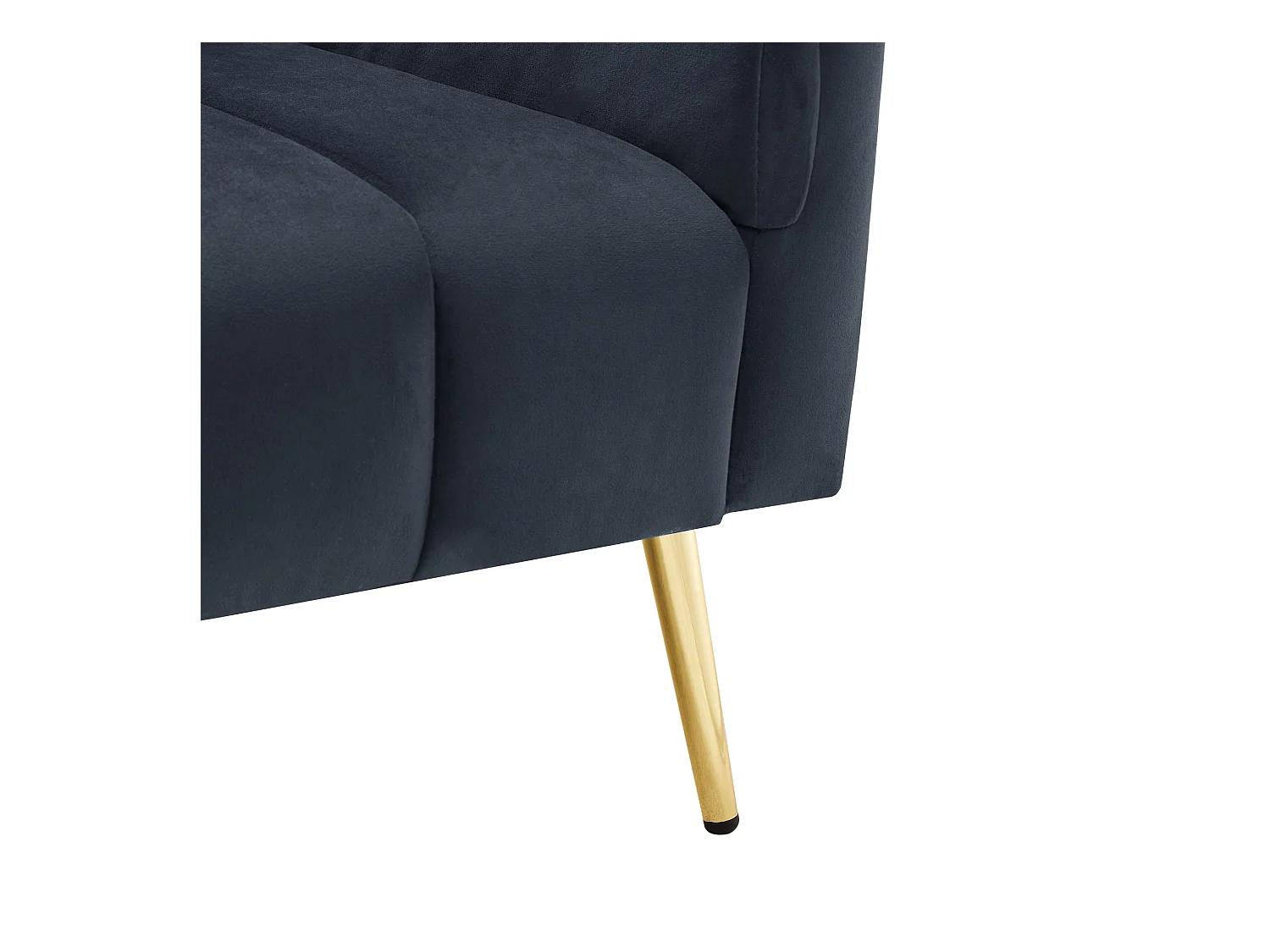 Canape 2 places noir foncé - Canapé avec pieds et accoudoirs en métal - pour salon et chambre