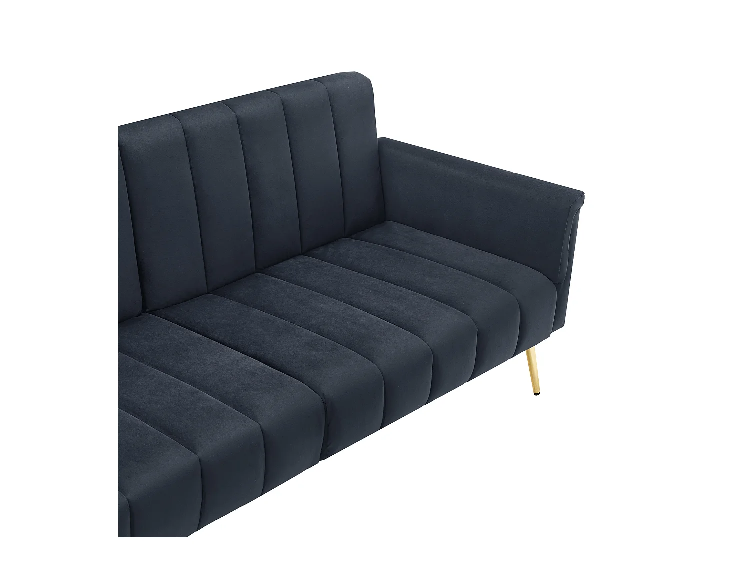 Canape 2 places noir foncé - Canapé avec pieds et accoudoirs en métal - pour salon et chambre