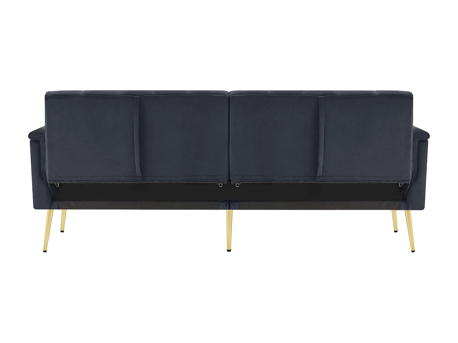 Zwart relaxbank - Bank met metalen poten en armleuningen - voor woonkamer en slaapkamer