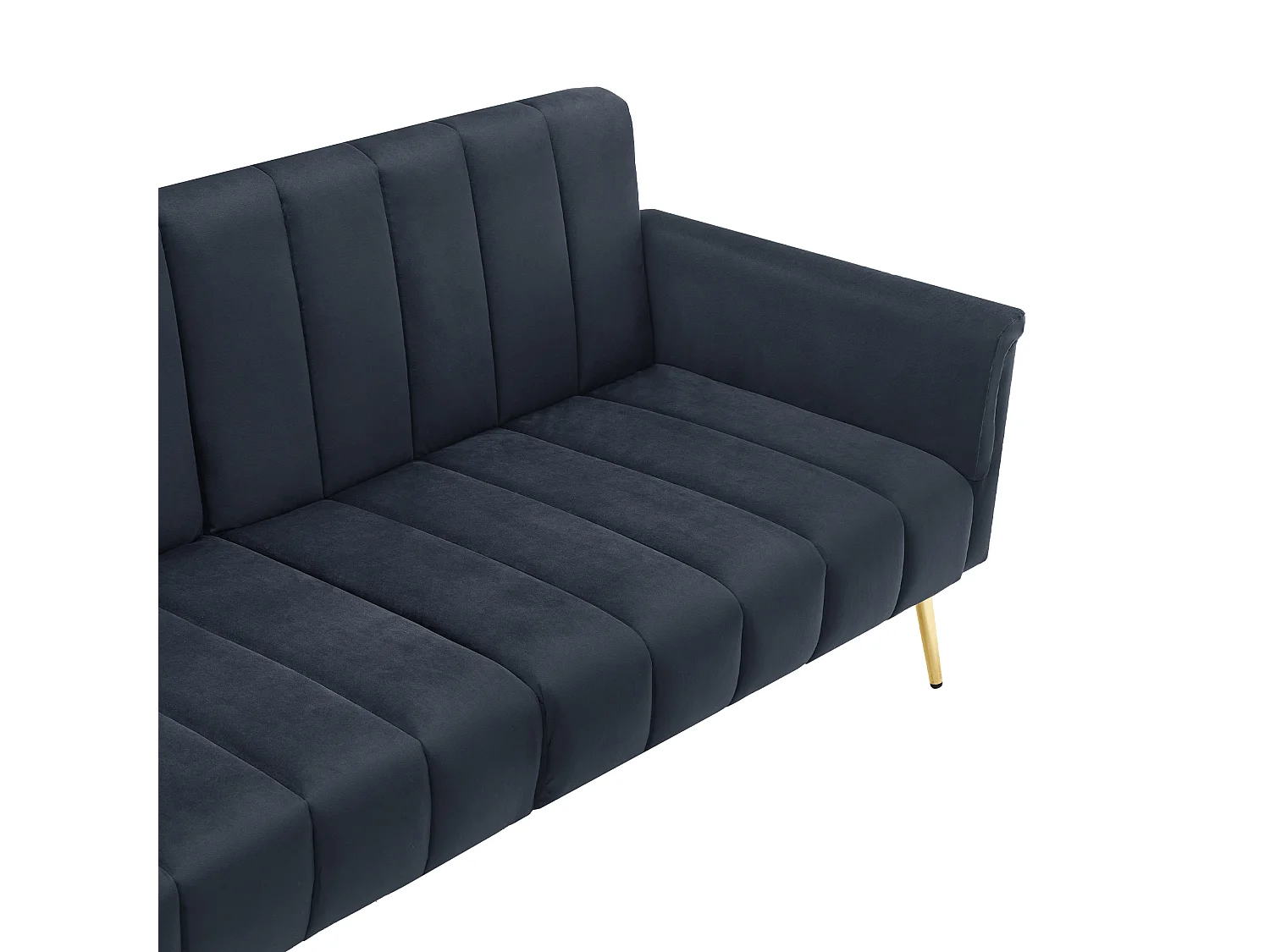 Zwart relaxbank - Bank met metalen poten en armleuningen - voor woonkamer en slaapkamer