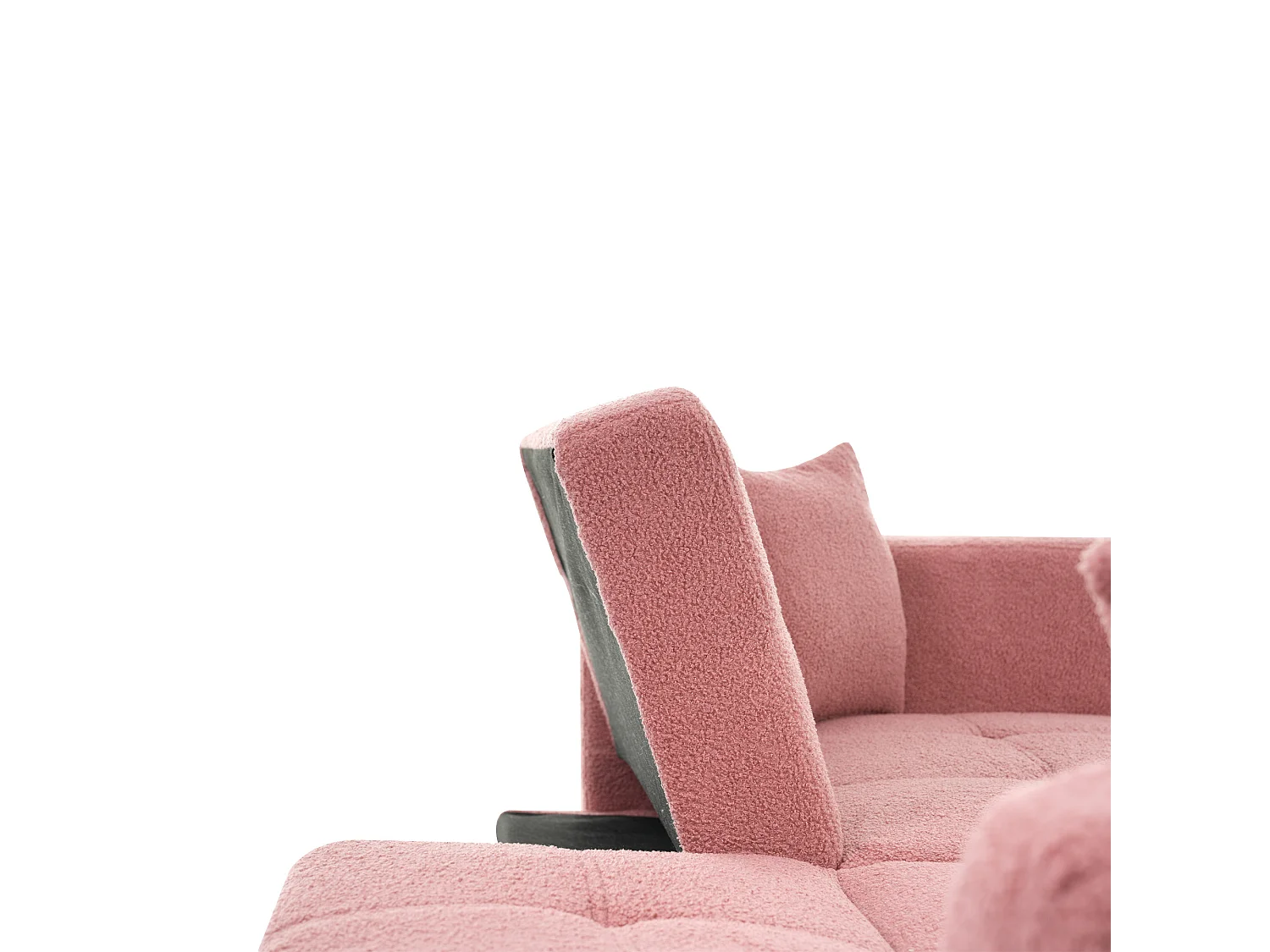 Canapé relaxation rose - Canapé avec coussins et poches de rangement - pieds dorés - pour salon et chambre