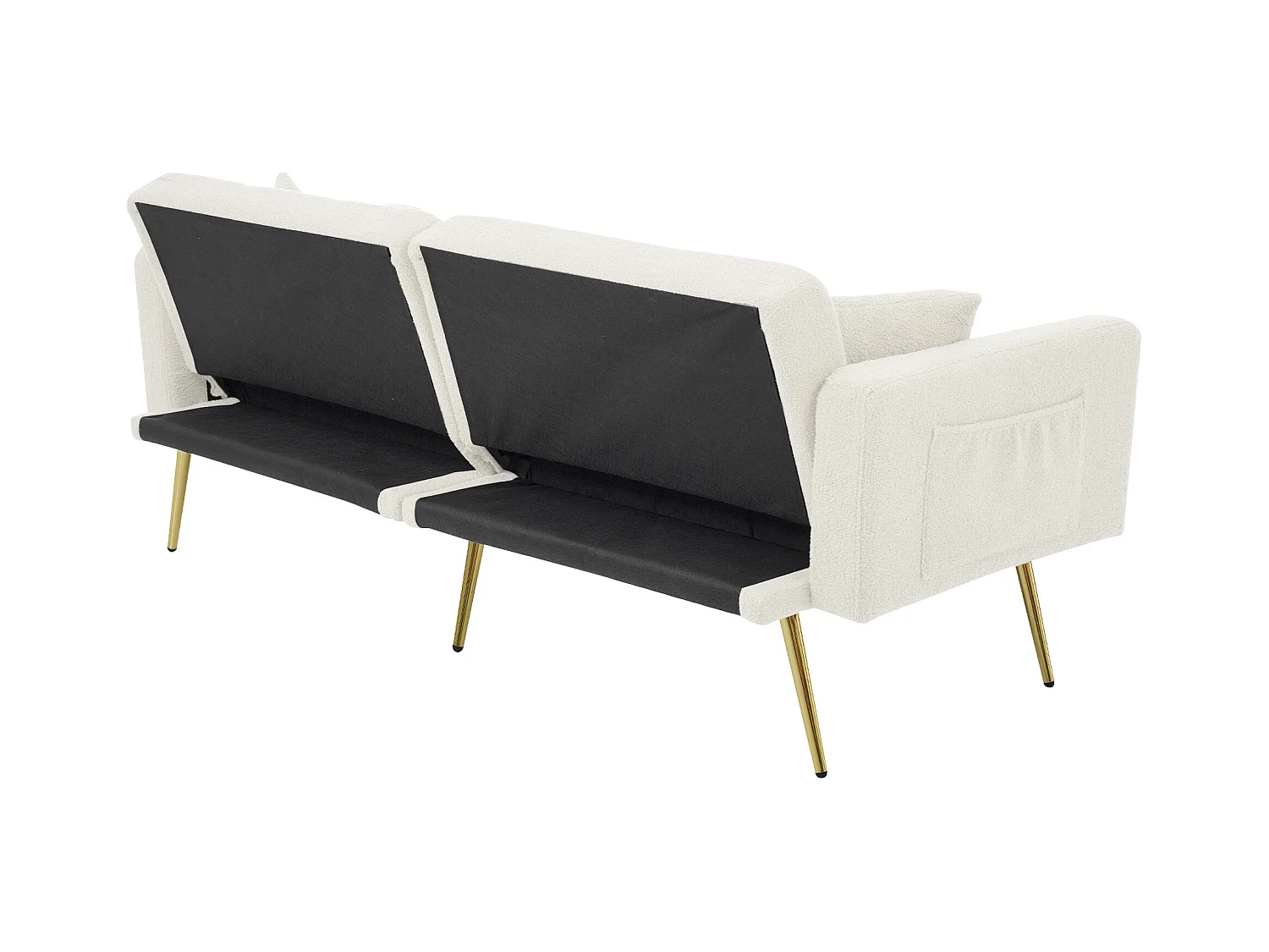 Blanc Loungesofa - Sofa mit Kissen und Aufbewahrungstaschen - goldene beine - für wohnzimmer und schlafzimmer