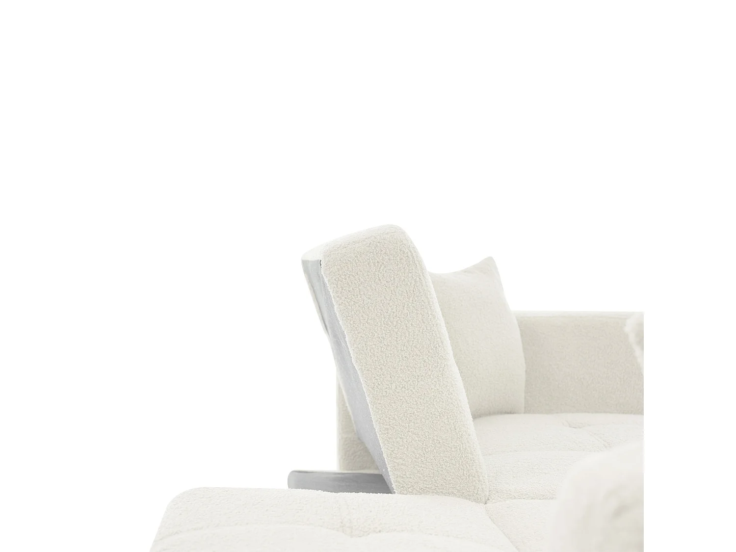 Canapé relaxation blanc - Canapé avec coussins et poches de rangement - pieds dorés - pour salon et chambre