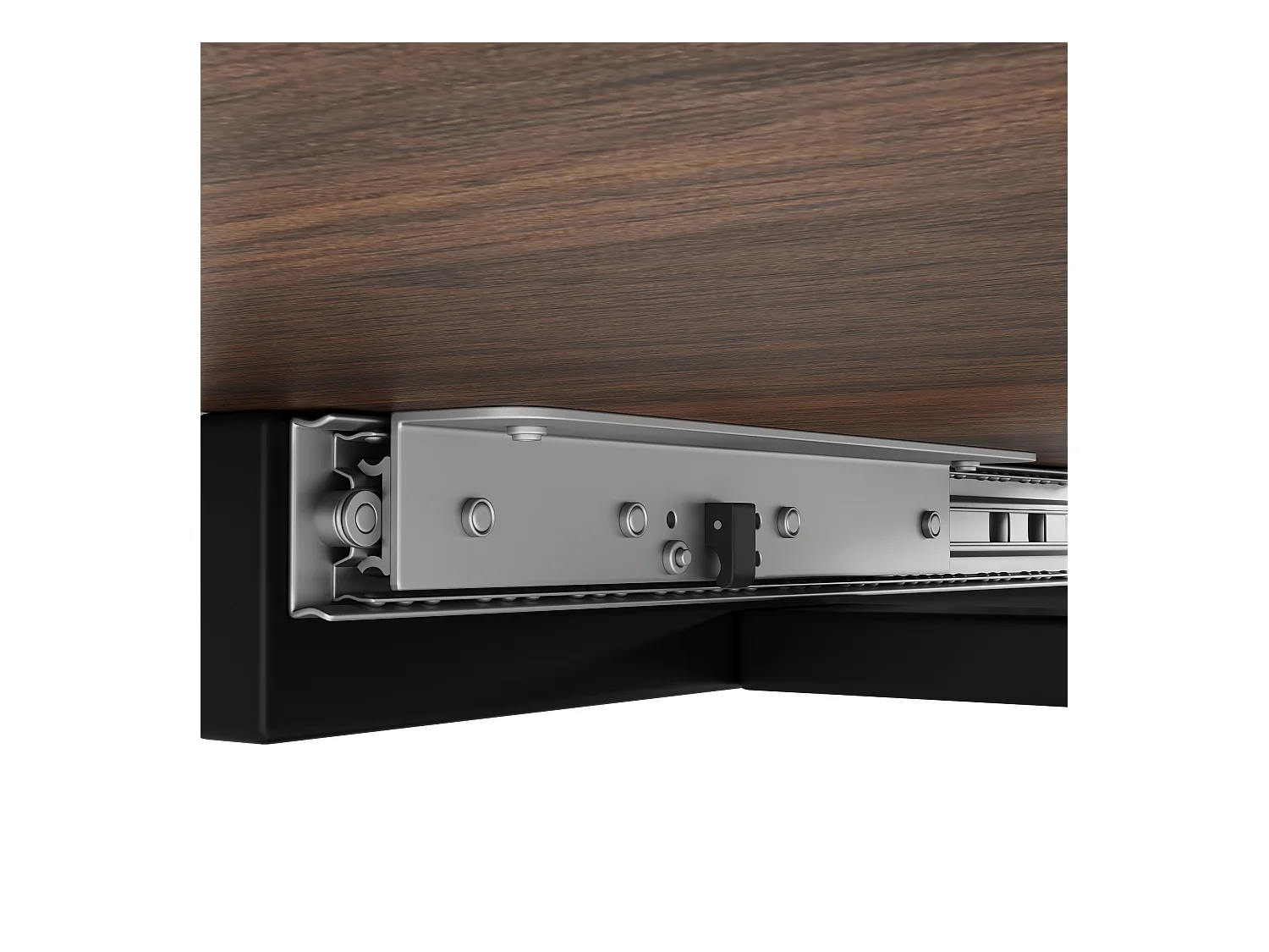 Table à manger en noyer - Table à manger extensible avec pieds croisés en fer noir - pour cuisine et salon