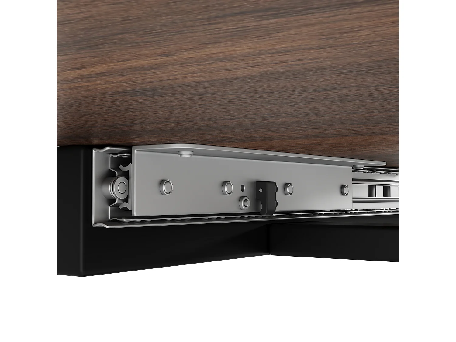 Esstisch aus Walnussholz – Ausziehbarer Esstisch mit schwarzen Eisenkreuzbeinen – für küche und wohnzimmer