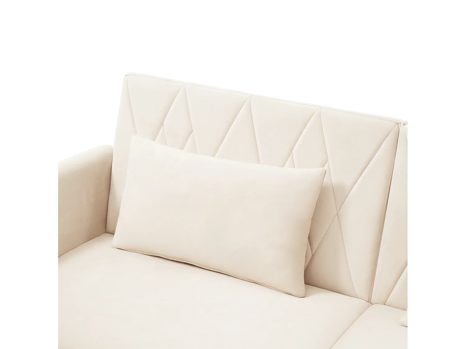 Canape 2 places beige - Canapé avec pieds et accoudoirs en bois - convient au salon et à la chambre