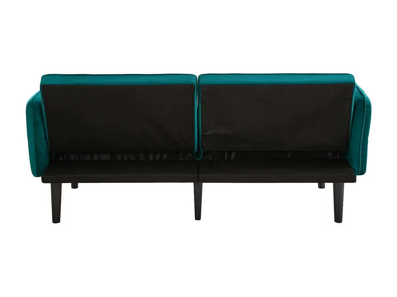 Grünes Loungesofa - Sofa mit klappbaren Armlehnen und 2 Kissen - sechs beine aus massivholz - für wohn- und schlafzimmer