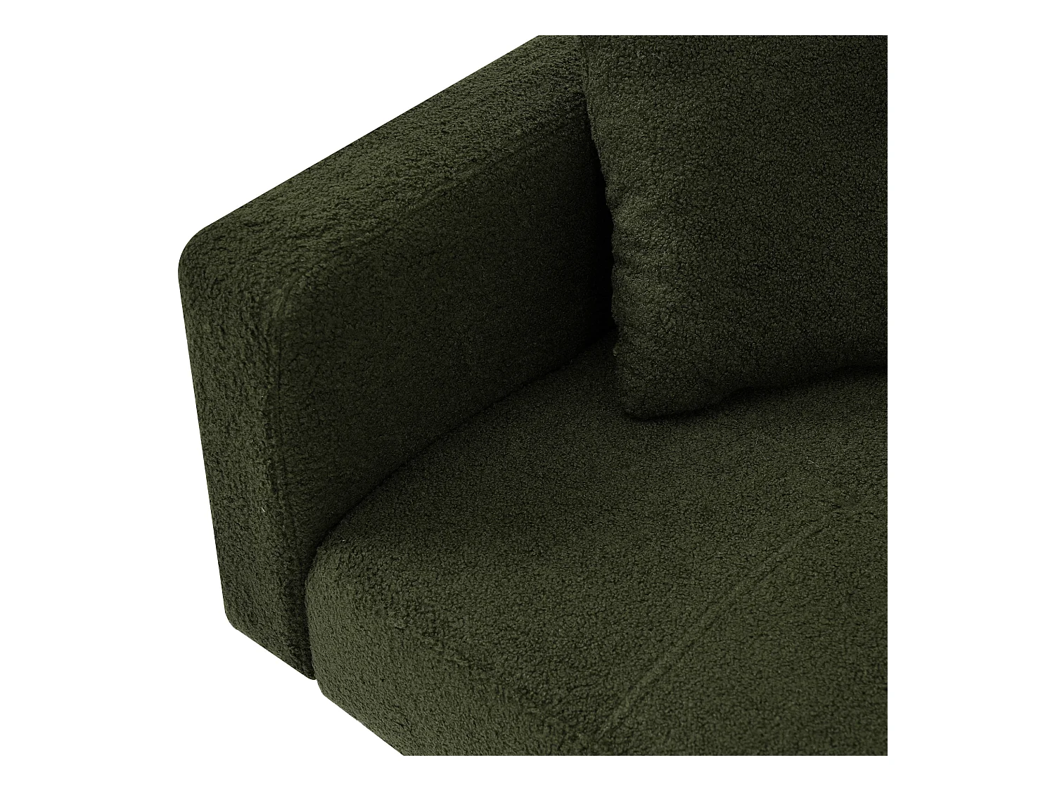 Canape 2 places vert - Canapé avec coussins et poches de rangement - pieds dorés - pour salon et chambre