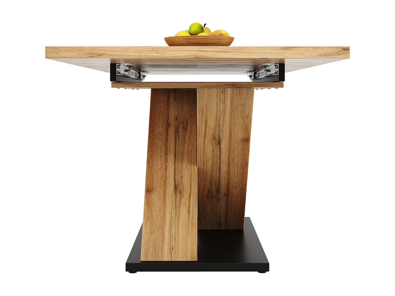 Table à manger rectangulaire - Table à manger avec pieds en X et plateau en bois - rétractable - pour cuisine et salon