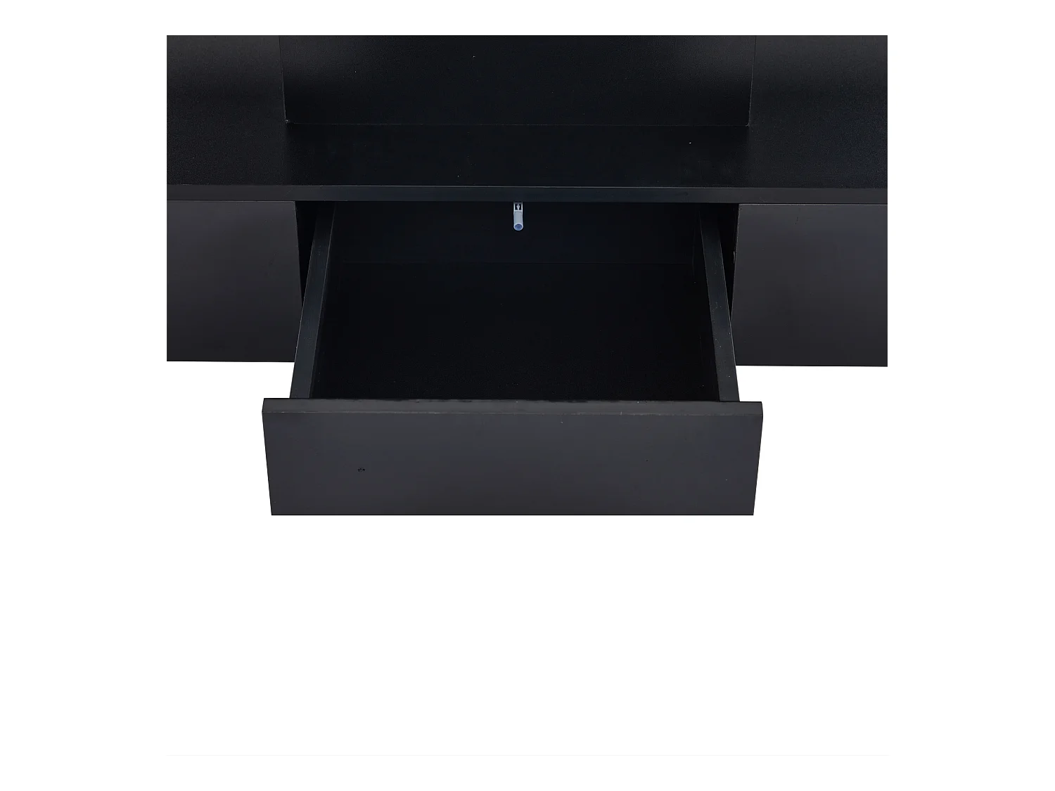 Table basse rectangulaire noire - Table basse avec éclairage LED et 1 tiroir - étagère d'exposition ouverte - pour salon