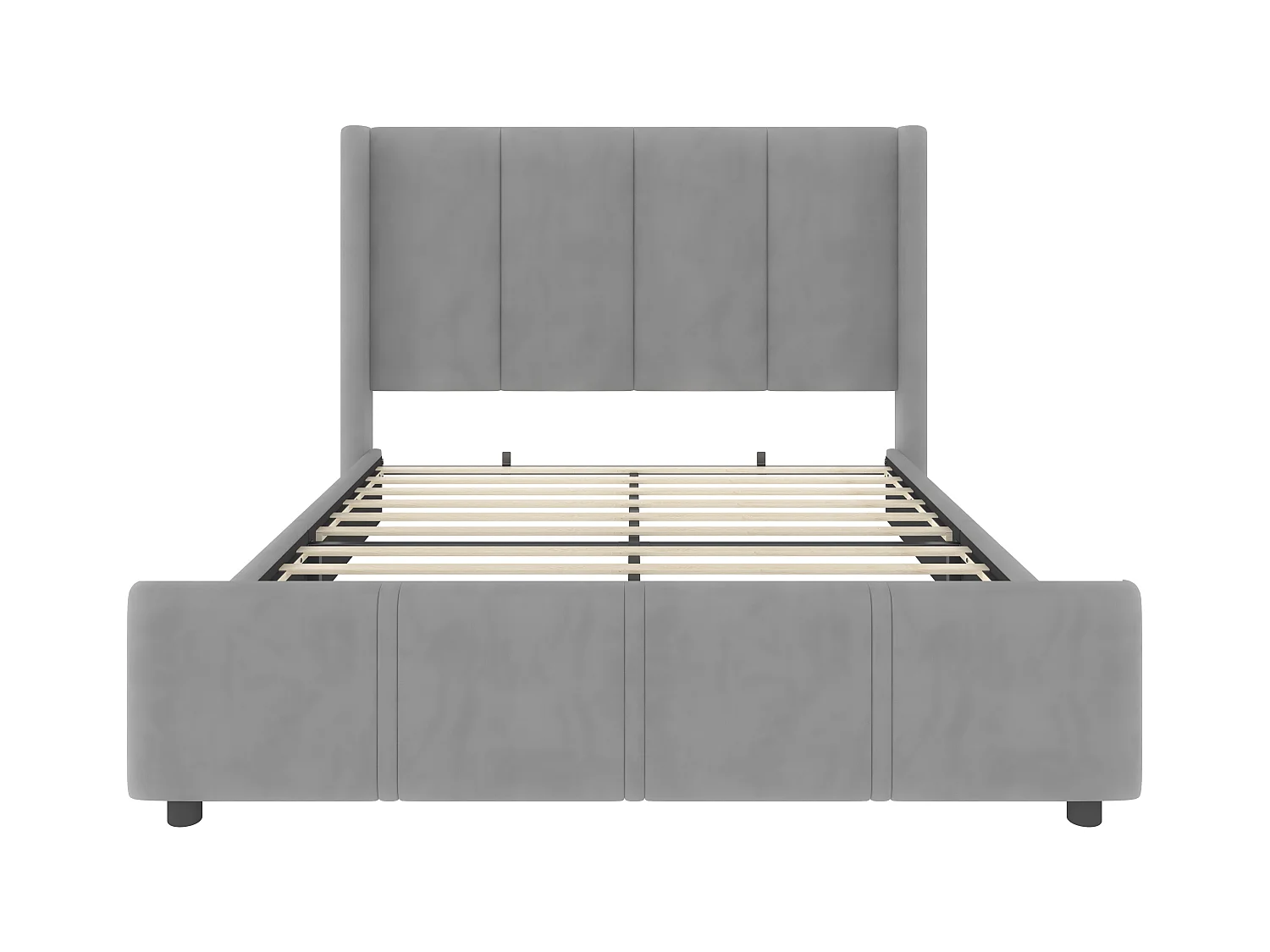 Lit adulte 140 x 200 cm - Cadre de lit avec recharge USB et tête de lit - gris - sans matelas