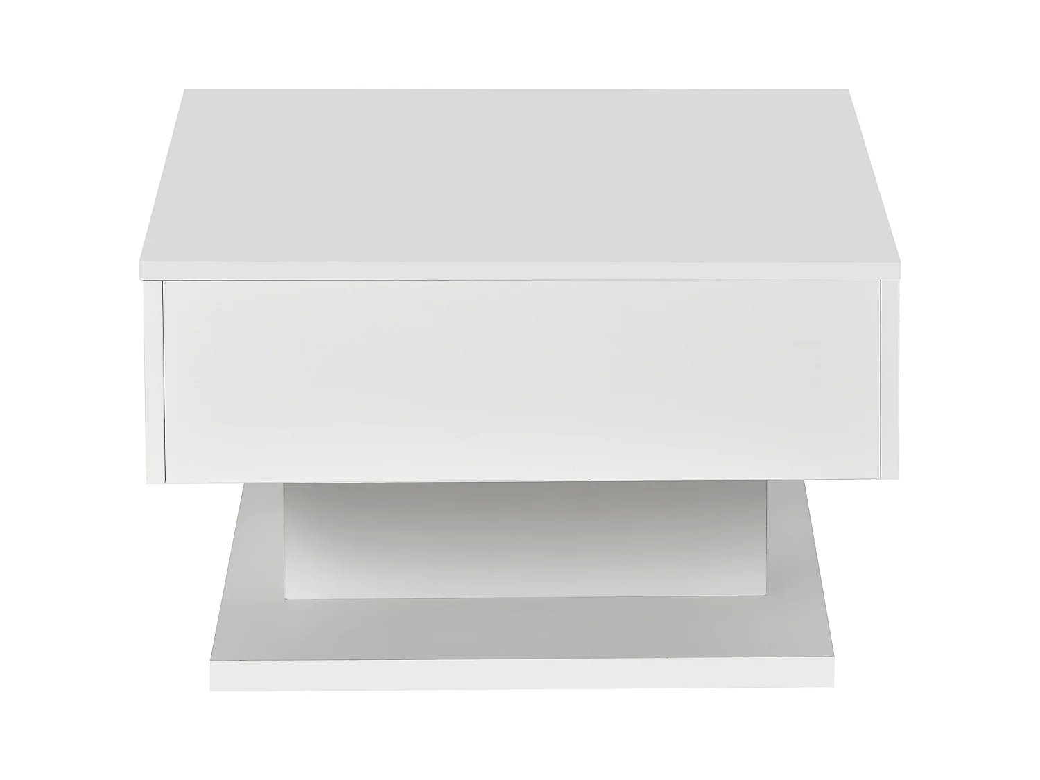 Table basse avec 2 tiroirs et lumières LED - Table basse blanche - pour le salon