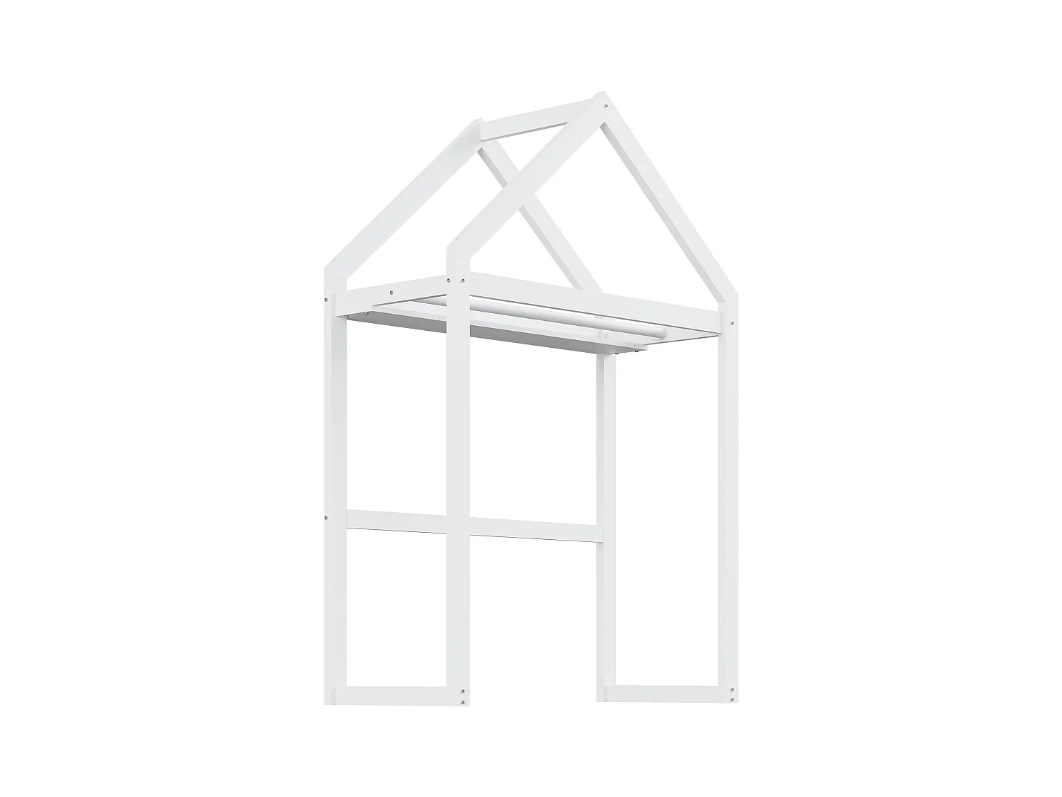 Lit enfant 90 x 200 cm - Cadre de lit avec rangement et porte de sécurité - bois blanc - sans matelas