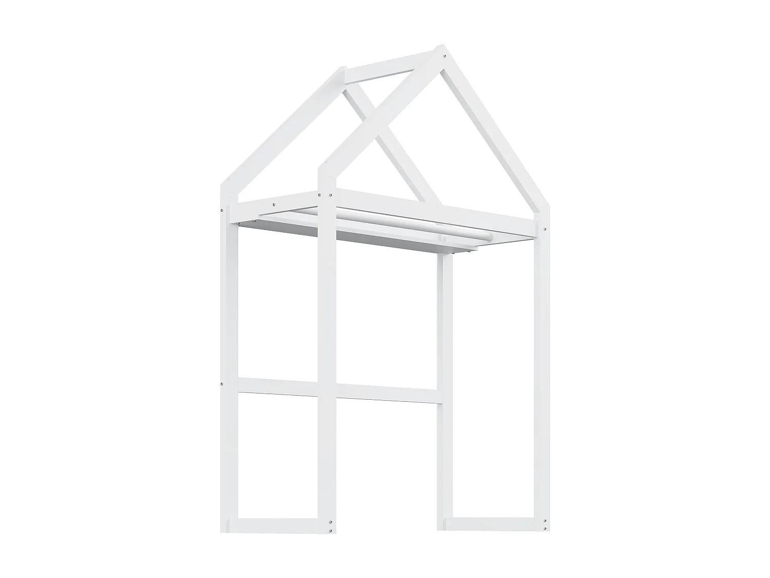 Lit enfant 90 x 200 cm - Cadre de lit avec rangement et porte de sécurité - bois blanc - sans matelas