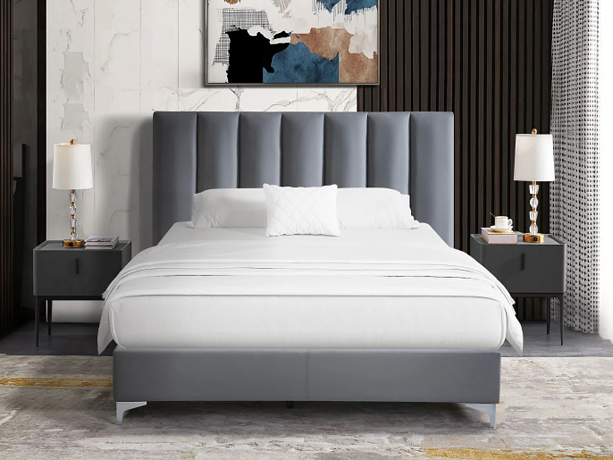 Cama de Casal Classic (Cinza)(190×140 cm)