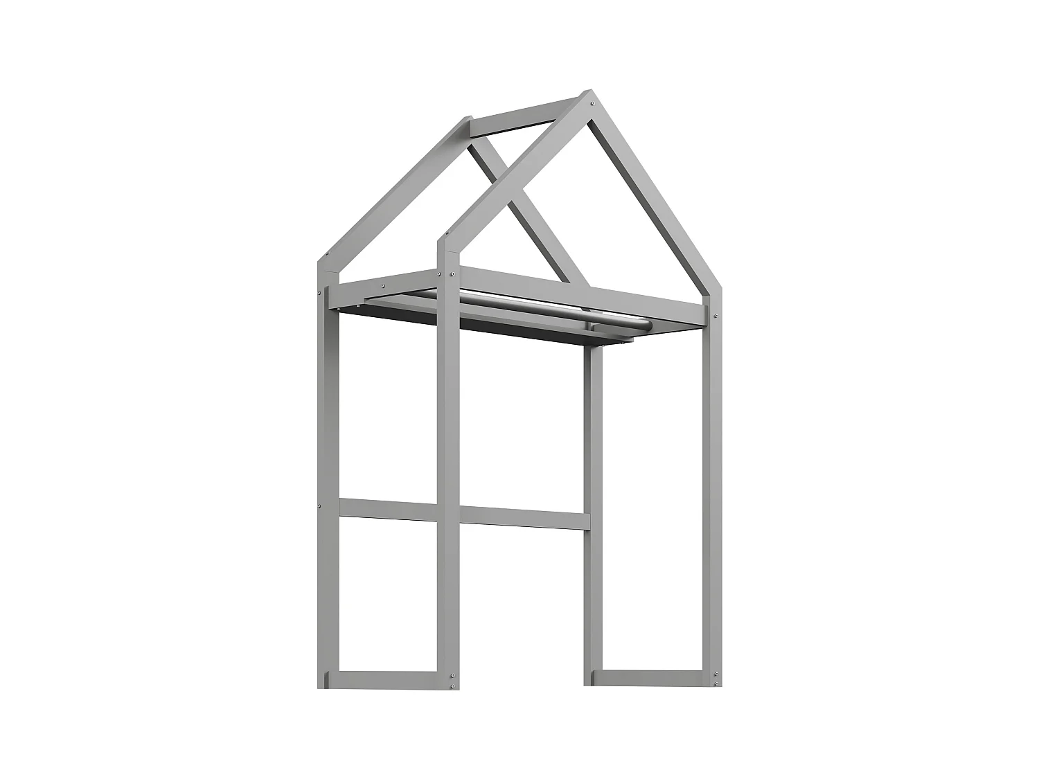 Lit enfant 90 x 200 cm - Cadre de lit avec rangement et porte de sécurité - bois gris - sans matelas