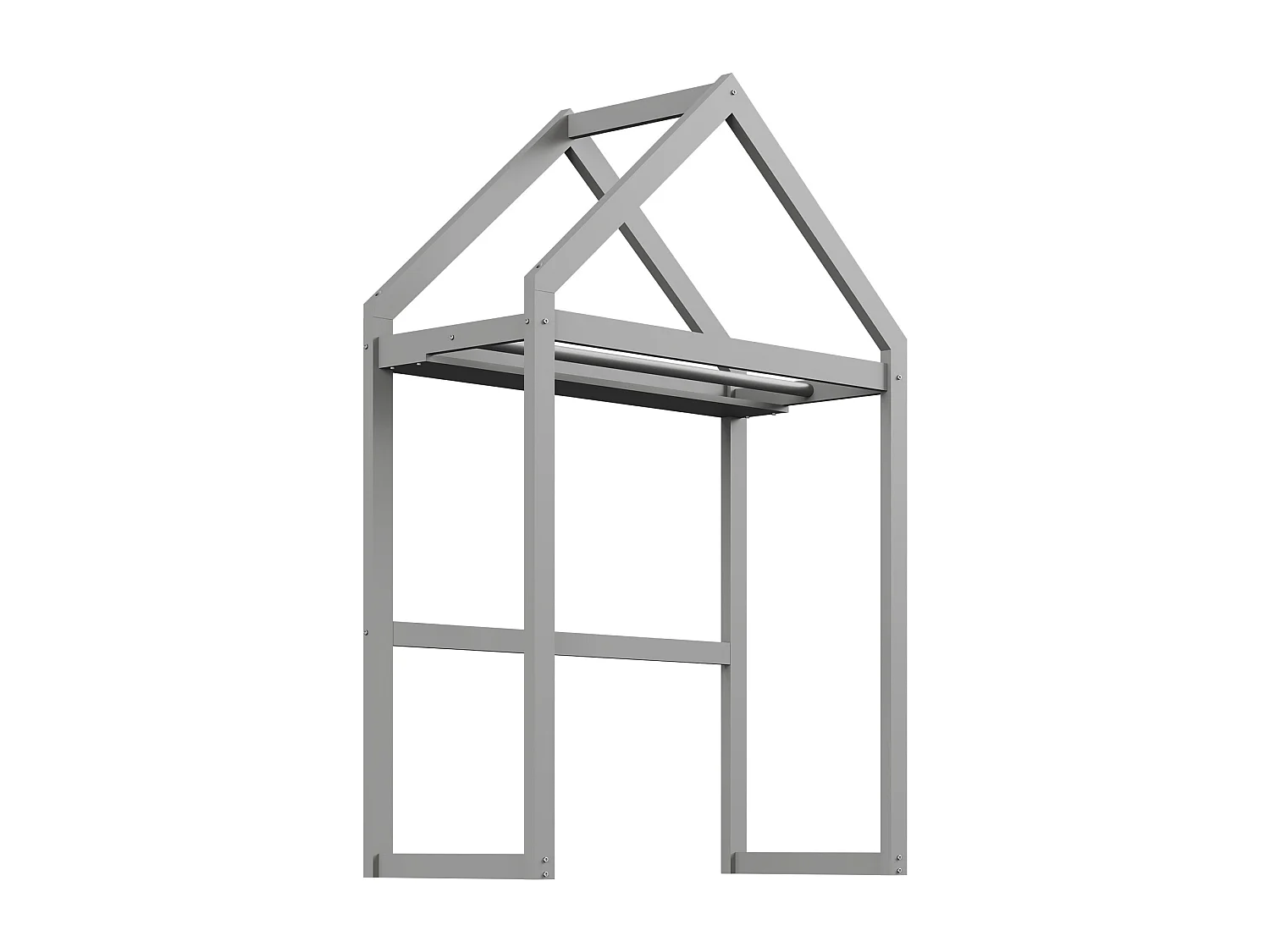 Lit enfant 90 x 200 cm - Cadre de lit avec rangement et porte de sécurité - bois gris - sans matelas