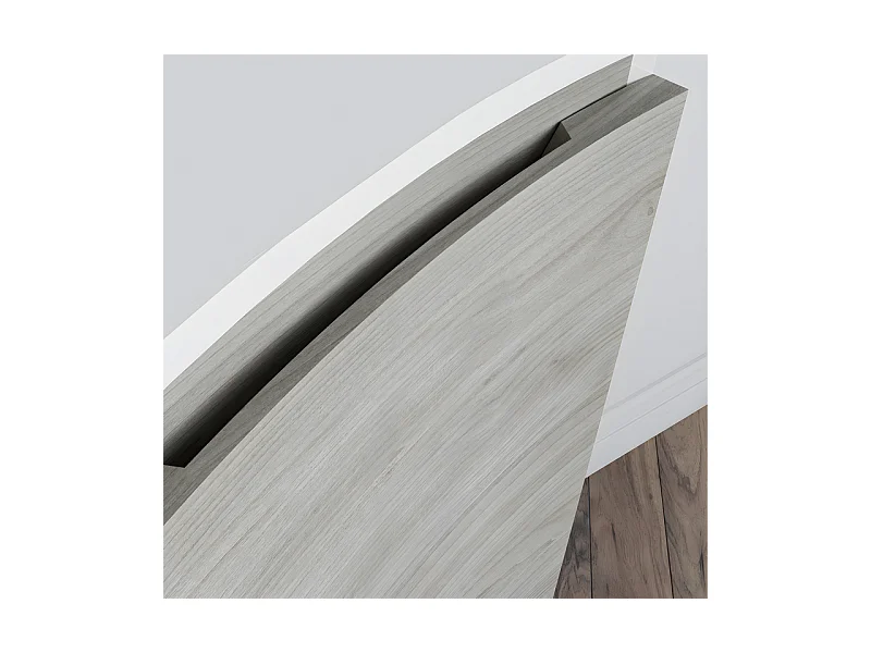 Meuble de salle de bain suspendu en chêne gris "Malani" 3 portes avec miroir LED et lavabo intégré cm 105x50 55h