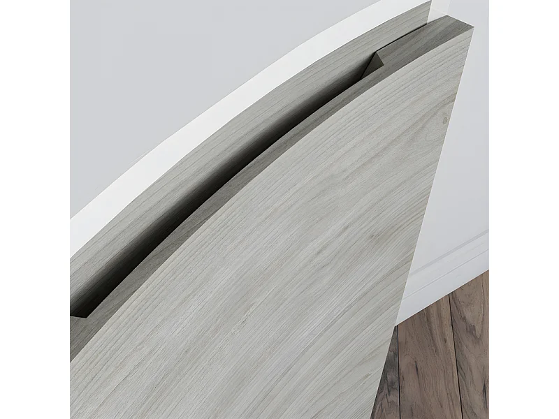 Mobile da bagno sospeso rovere grigio "Malani" 3 ante con specchio LED e lavabo integrato cm 105x50 55h