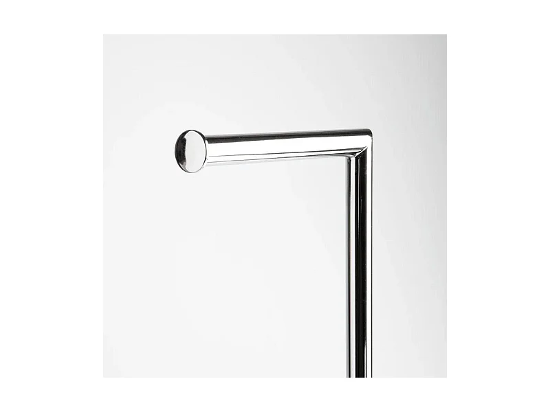 Porte-papier toilette et porte-balai "Saskia" en acier chromé poli