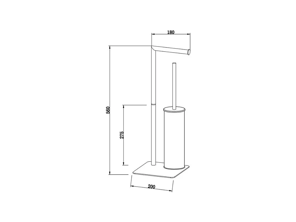 Porte-papier toilette et porte-balai "Saskia" en acier chromé poli